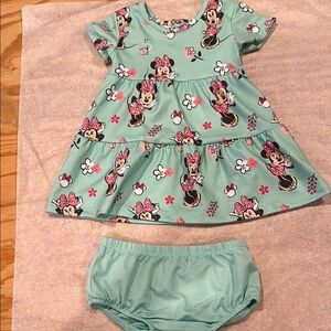 Disney Kids Matching Set - Green with Minnie Mouse/2pc